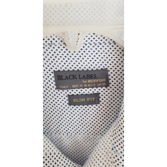 BLACK LABEL BY RUFFINI MEN'S SLIM DRESS SHIRT SZ 15-15.5 /34-35 MADE IN ITALY - Picture 3 of 6